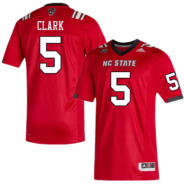 Men #5 C.J. Clark NC State Wolfpack College Football Jerseys Sale-Red - Click Image to Close